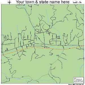  Street & Road Map of Burnsville, North Carolina NC 
