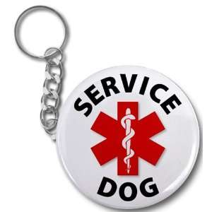  SERVICE DOG Medical Alert 2.25 Button Style Key Chain 