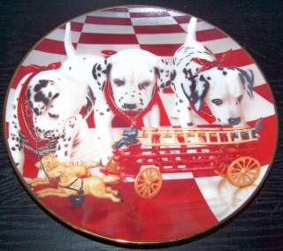 Puppy Brigade by Marty Roper Fire Capers Plate Danbury  