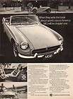 1972 British Motors MGB MG Convertible Car Print AD  