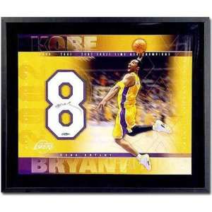 Kobe Bryant Autographed 3 Time Champion Los Angeles Numbers Piece 