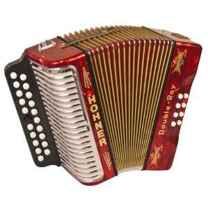   Two Row Button Accordion, Key of BC, Pearl Red: Musical Instruments