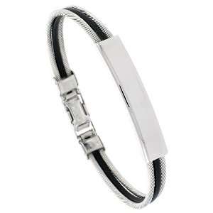   Cable & Rubber ID Bracelet, 5/16 inch (7.5 mm) wide: Everything Else