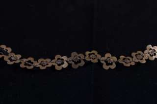 Vintage Lanvin gold tone and lace necklace     