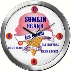  SUMLIN 14 Inch Ice Cream Metal Clock Quartz Movement 