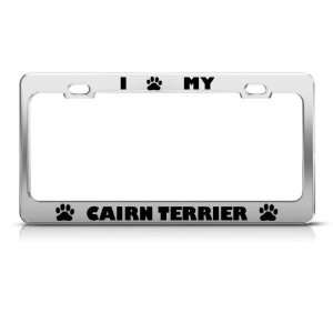 Cairn Terrier Dog Dogs Chrome license plate frame Stainless Metal Tag 