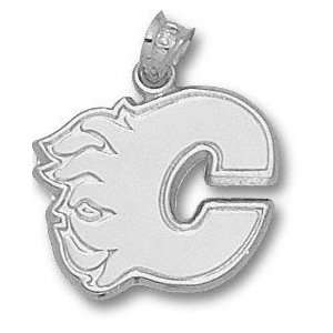  Calgary Flames Sterling Silver C Logo 5/8 Pendant 
