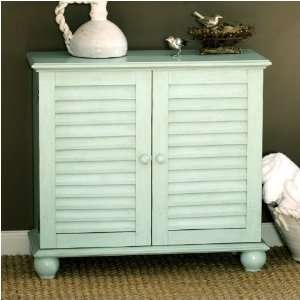  Light Blue 2 Door Shutter Cabinet Furniture & Decor