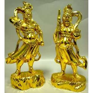   of Carved Wood Guardians Both Covered with Gold Leaf: Kitchen & Dining