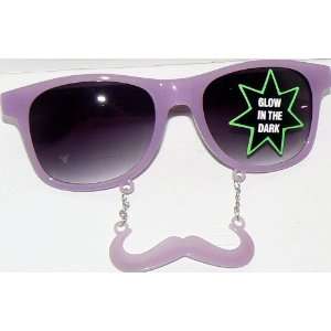  Purple Barbershop Glow in the Dark Mustache Sunglasses 