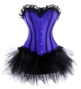 Burlesque/Moulin Rouge Corset &Tutu Fancy Dress Costume  