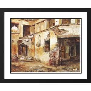   36x28 Framed and Double Matted Courtyard in Morocco