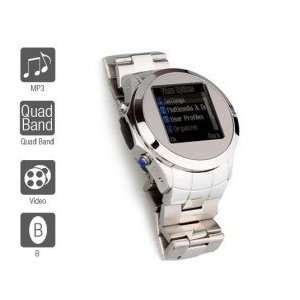   Watch Cell Phone  Silver (Mp3 Mp4 Player): Cell Phones & Accessories
