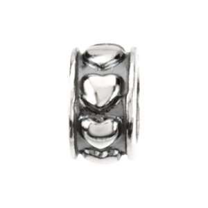  24867 Silver 04.00 Mm Kera Hearts Spacer Bead: Jewelry