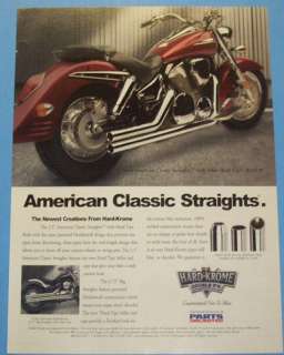 2003 HARD KROME DOUBLE DS MOTORCYCLE STRAIGHT PIPES AD  