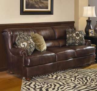 Lexington Home Brands Stuart Bussel Back Leather Sofa/Couch FREE SHIP 