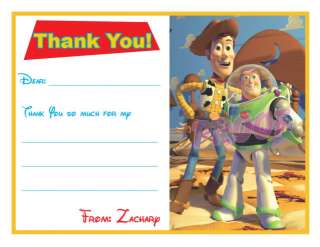 Set of 10 Toy Story Personalized Thank You Cards  
