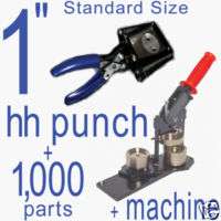 Button Maker Machine + Hand Held Punch + 1,000 Parts  