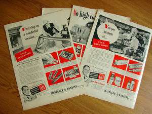 1951 McKesson & Robbins Ad Your Drug Store Lot of 4 Ads  