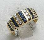 new 18k yellow gold blue sapphire diamond ring band buy