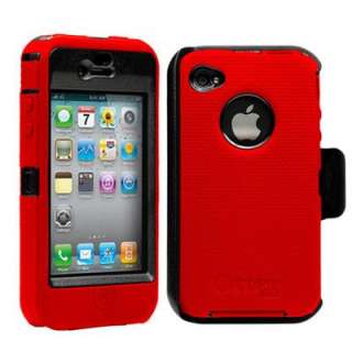 OtterBox Defender Series Case for Apple iPhone 4 4S Red w/ Clip 