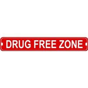  Drug Free Zone Novelty Metal Street Sign: Home & Kitchen