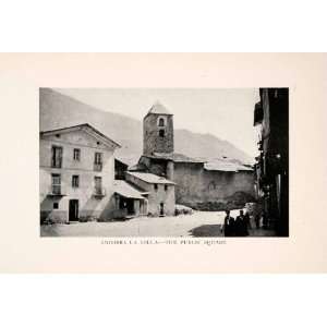  1912 Halftone Print Andorra Vella Pyrenees Europe Capital 