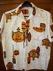 Vintage 1960s  Hawaiian Coat of Arms Crest Aloha Shirt EUC M L