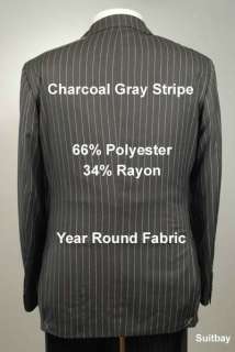 58R Suit STEVE HARVEY Charcoal Gray Stripe Suit   XH75  