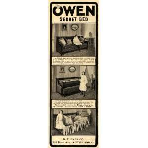  1905 Ad D. T. Owen Secret Bed Transforms 3 Ways Ohio 