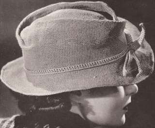 Womens Fedora Hat Vintage Crochet Pattern 1930s Costume  