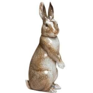  Curious, Alert Rabbit Stonecast Sculpture, Big Sky Carvers 