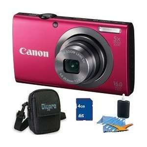   Canon PowerShot A2300 16MP Red Digital Camera 4GB Kit: Camera & Photo