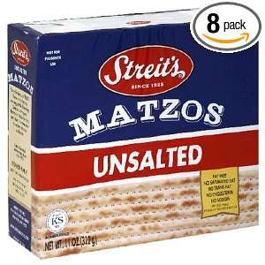 Streits Matzo, Unsalted, 11 Ounce Box (Pack of 8):  Grocery 