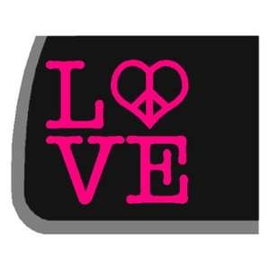    PINK LOVE with Heart Peace Sign Car Decal / Sticker Automotive
