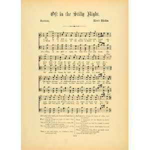  1894 Oft in the Stilly Night Song Sheet Music Scotland 