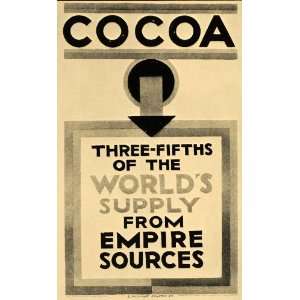  1933 E. McKnight Kauffer Cocoa EMB Poster B/W Print 