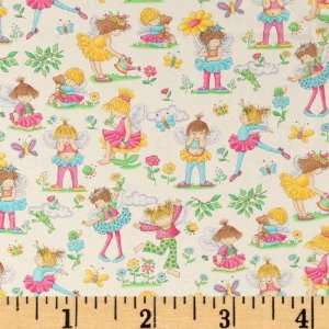  44 Wide Moda Girlie Girl Pixies White Fabric By The Yard 