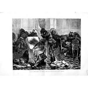  1871 SALON PALAIS JUSTICE PARIS FRANCE MEN SLEEPING