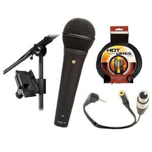 Rode M1 Live Performance Dynamic Microphone With XLR Jack to iPhone 