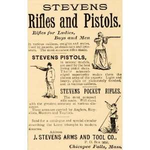  1891 Ad Stevens Pistols Pocket Rifles Trap Shooting Gun 