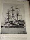 antique picture portsmouth h m s st vincent plaster frame navy ships 