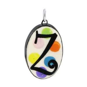  Sterling Silver Bail 29 x 19mm Oval Shaped Hand Painted on 
