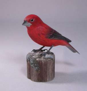 Red Bronze Canary Original Bird Carving/Birdhug  