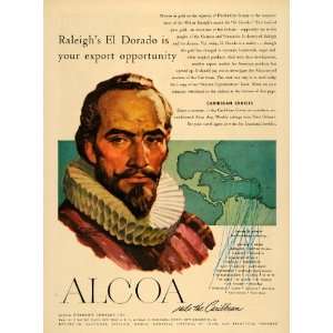 1950 Ad Alcoa Steamship Caribbean Raleigh El Dorado   Original Print 