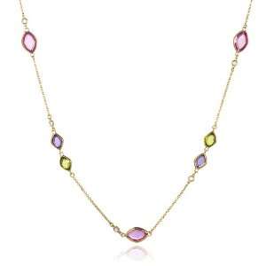  Multi Color Stationed Necklace 36 CHELINE Jewelry