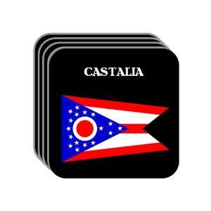  US State Flag   CASTALIA, Ohio (OH) Set of 4 Mini Mousepad 