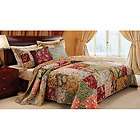BEAUTIFUL ANTIQUE STYLE FLORAL 5 PC KING SIZE QUILT BED SET NEW