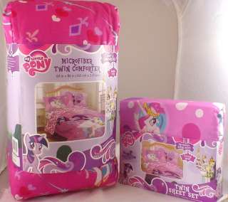 NEW My Little Pony CANTERLOT Twin Comforter & Sheet Set w/ Princess 