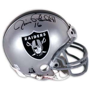  Jim Plunkett Signed Raiders Riddell Mini Helmet: Sports 